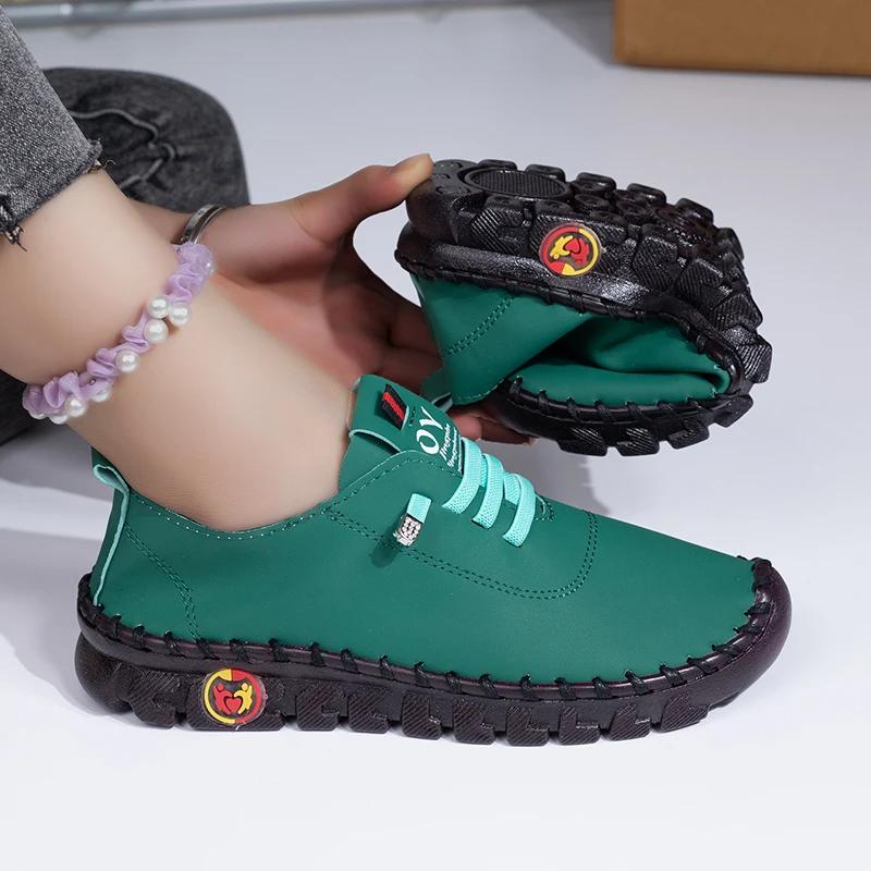 Women Sneakers 2025 New Lightweight Soft Sneakers Women Hand Sewing Thread Mom Shoes Comfortable Slip on Loafers Shoes for Women