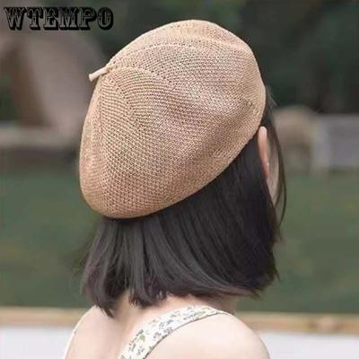 Summer Breathable Women's Beret Japanese Style Painter Hat British Retro Pumpkin Beret