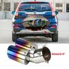 Universal 2" Rear Exhaust Pipe Tail Muffler Dual Tips Sport Auto Muffler Modified Car Exterior For Honda CR-V CRV HR-V Curved