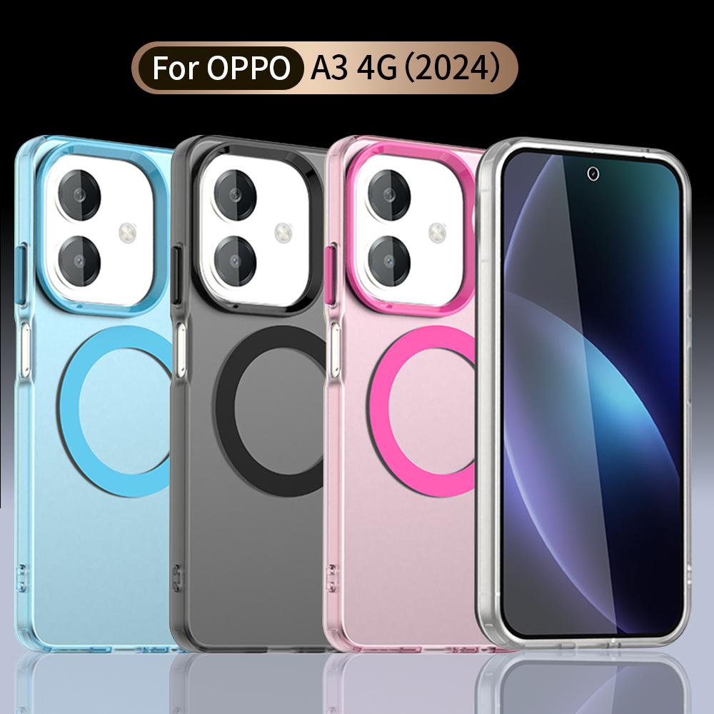 Magsafe Matte Phone Case For Oppo A5 5G A3 5G/4G (2024) A3x 4G Protective Case Magnetic Wireless Charging Shockproof Back Cover