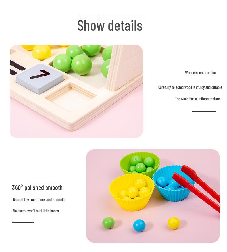 Wooden Children's Multifunctional Abacus and Calculating Rack - Educational Math Toy with Beads for Primary Students.