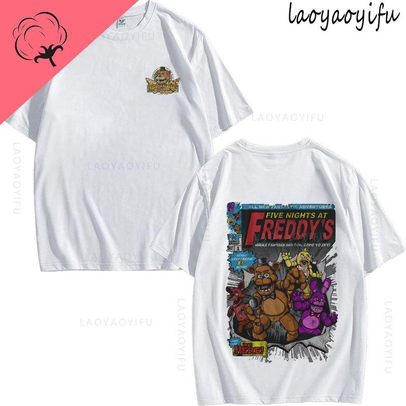 Five Nights At Freddys Theme 100Cotton Printed Fashion Mens Womens Fashion Summer TShirt Shortsleev High Quality Oneck