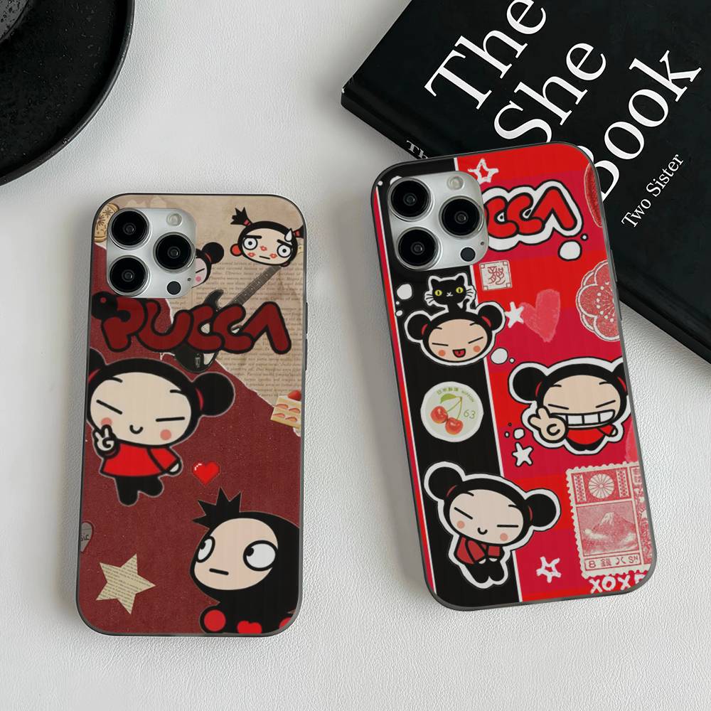 Popular Animation P-Pucca Phone Case For IPhone 17 16 15 11 12 13 14 Pro Max Soft Corrugated Silicone Cover Case