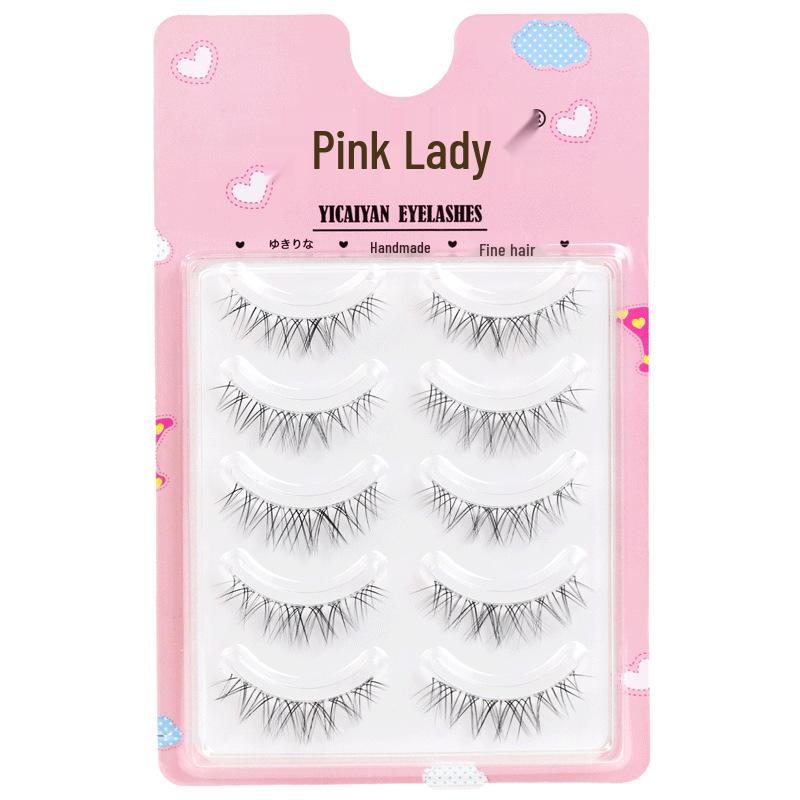 W-7 Natural Soft Curl False Eyelashes for Brides & Beginners - Transparent Stem