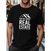 Plus Size Men's Graphic T-Shirts - "REAL Estate" Print, Short Sleeve, Comfortable for Casual Wear