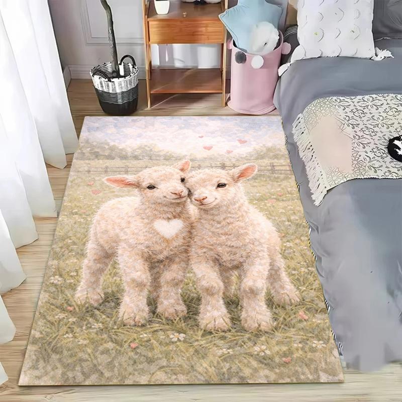 

Cute Rabbit Duck Kitten Area Rug Animal Themed Non Slip Soft Carpet for Living Room Bedroom Kids Room Home Decor Bedroom Decor 50cm x 80cm