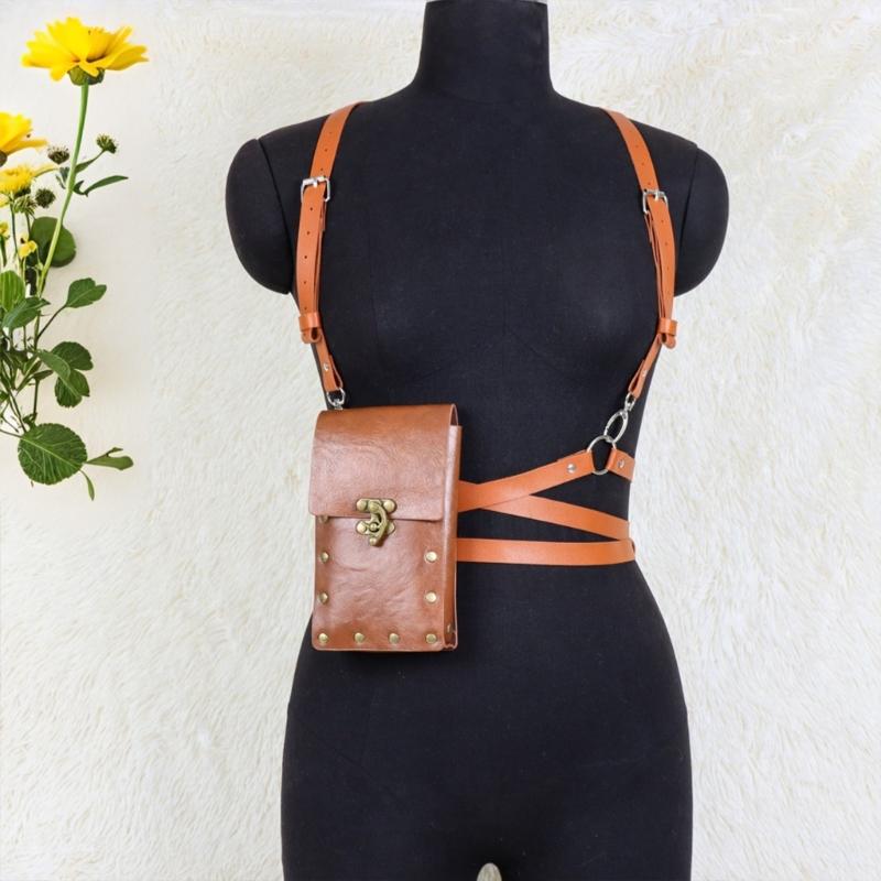 Renaissances Vikinges Costume Accessories,Medieval Pirate Bag Waist Harness Belt Halloween Renaissances Cosplay Costume