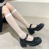 JK Sexy Calze Lunghe Nere a Pois Rete Ultra-sottile Rete Alta Ginocchio Donna Estate Sottili Trasparenti Calze Lolita