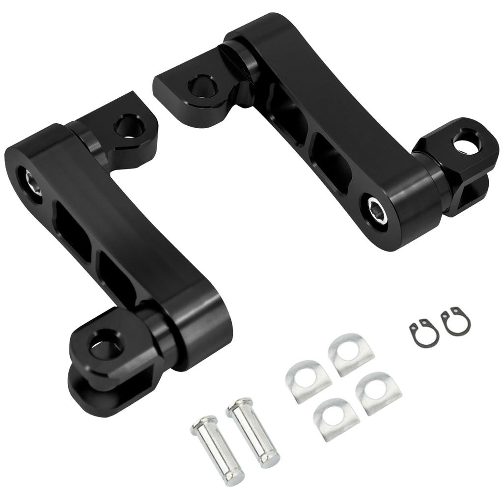 Sakurawing External Harley Davidson Step Extension Foot Peg Bracket Highway Pegs Custom Left and Right Black