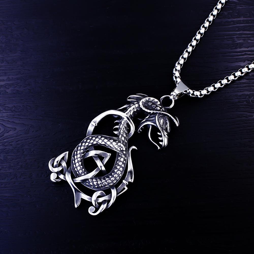Necklace Viking Talisman Jewelry Celtic Knot Dragon Men's Accessories Pendant