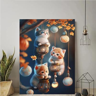 5D complet bricolaj broderie cu diamante pisici drăguțe artă cu diamant pictură cu diamante kit mozaic cu strasuri imagini