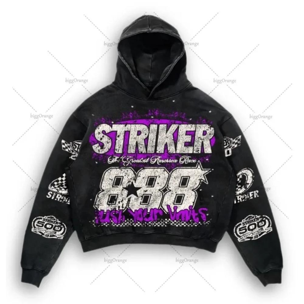 Hoodie im amerikanischen Stil mit Buchstabenaufdruck, Pullover-Sweatshirt-Hoodie, Harajuku-Retro-Super-Sweatshirt, High-Street-Mode, Ins-Top