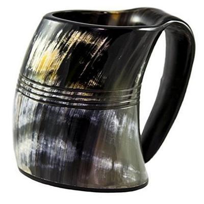 Karniproduction Viking Drinking Horn Mug Base Made of Resin Ale Stein Outstanding Workmanship The Ideal Gift for Real Guys