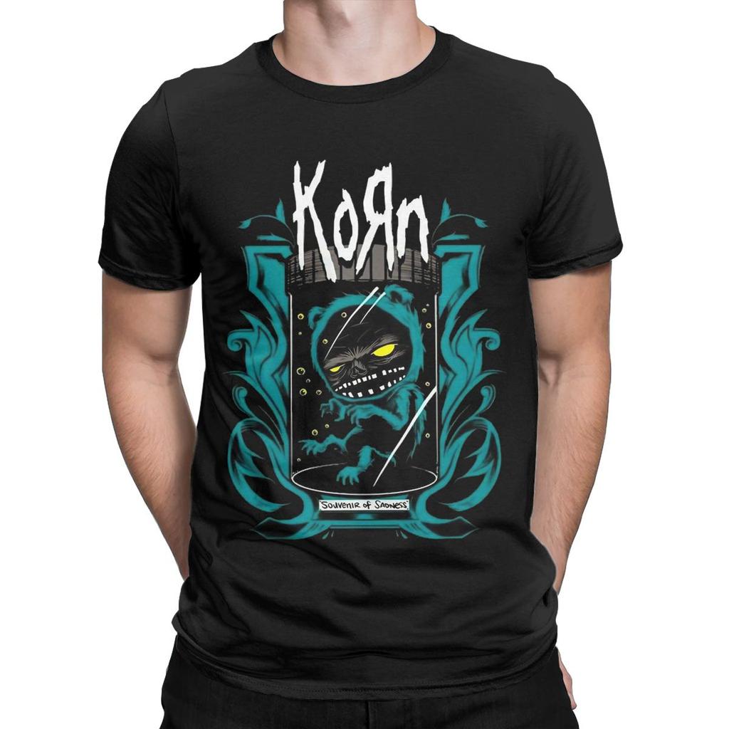Korn Band Rock T-Shirt Herren Baumwolle Neuheit T-Shirt Rundhals T-Shirt Kurzarm Kleidung Original