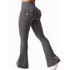 Women Wide Leg High Stretch Leggings Naked Feeling Compression Fitness Workwear with Pockets Pant