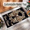 Leopard Theme Crystal Velvet Floor Rug Personalized Custom Name Text Warm Carpet Home Decoration