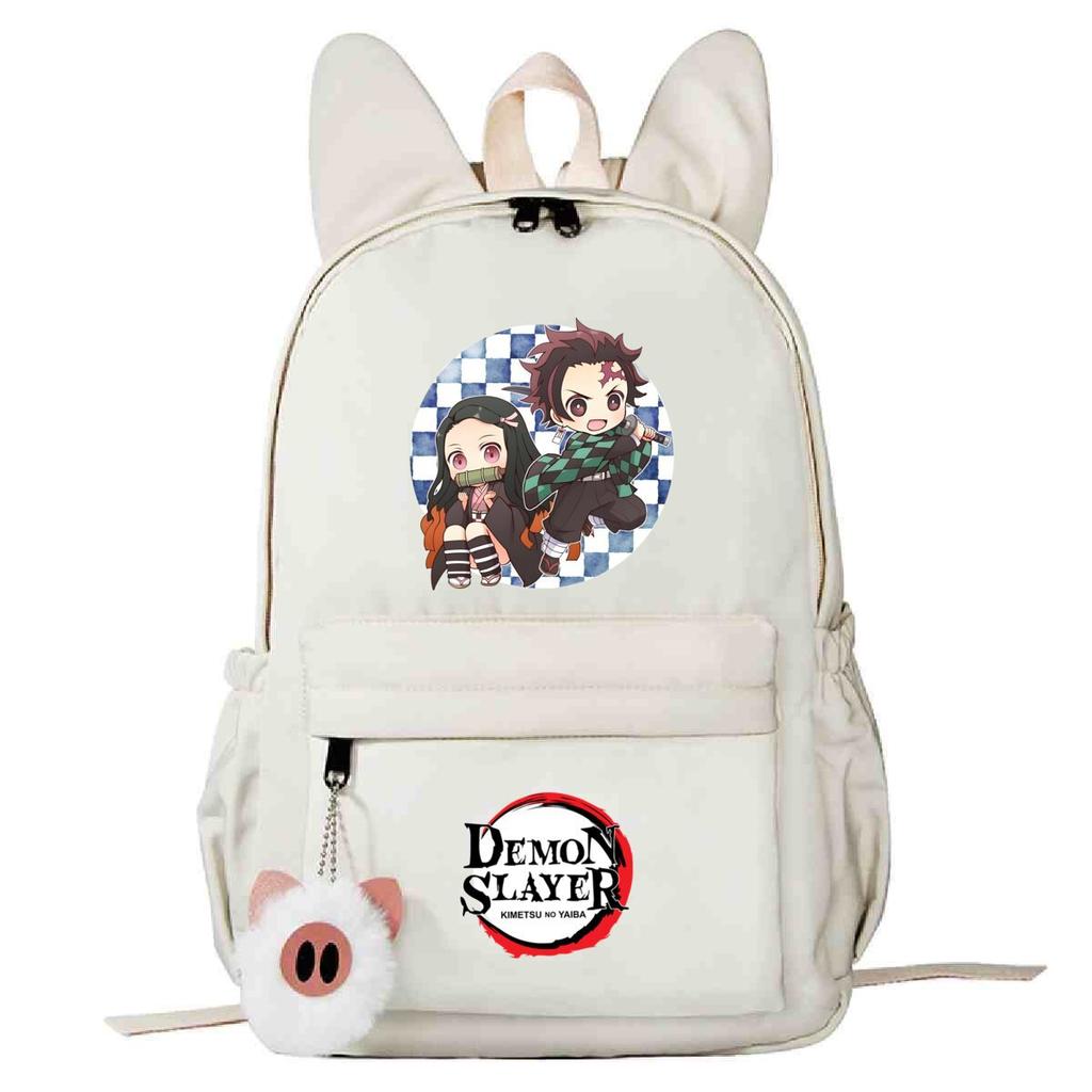 Plecak szkolny z motywem pogromców duchów, wersja koreańska, personalizowany plecak z króliczymi uszami, moda studencka, casualowy, modele męskie i damskie