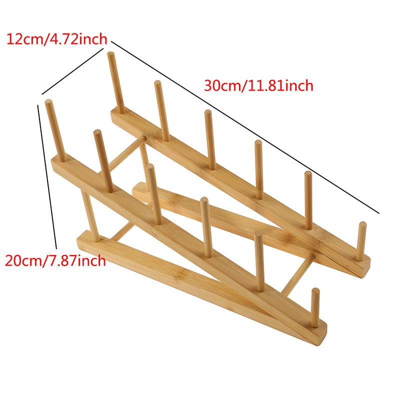 Kitchen Accessories Kitchen Storage Bamboo Dish Drainboard Drying Rack Drainer Storage Holder Bowl Dish Cup Shelf 2023