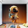 Animation Cartoon Astronaut Curtains for Children's Room, Window Decoration, Living Room, Study, Kitchen, Space, 2Pcs