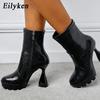 Eilyken Fashion Platform Women Ankle Boots Roman Round Toe Strange Style Chunky Heels Stripper Shoes Tacones Mujer