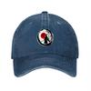 Samurai Japanese Warrior Washed Canvas Baseball Cap For Men Adjustable Vintage Casual Hat With Red Sun Bamboo Art Design