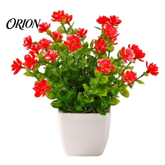 Artificial Eucalyptus Plant Simulated Potted Plants, Mini And Camellia Buds Plant, Maintenance-Free No Watering Fake Plants for Desktop Windowsill красный