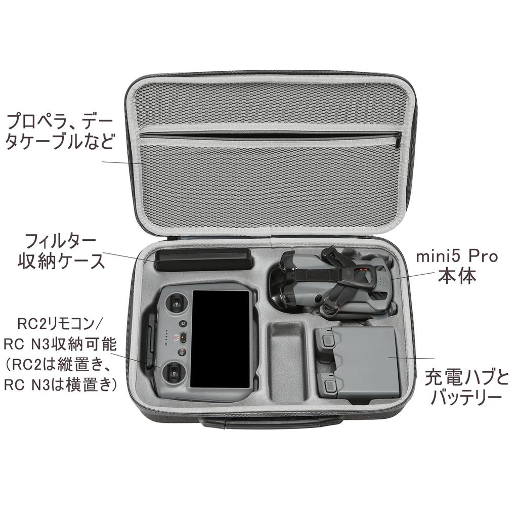 Taoricup DJI Mini 5 Pro Protective Case, Storage Case, Protective Cover, Storage Bag, Set Bag, DJI RC 2RC-N3 Accessory Box
