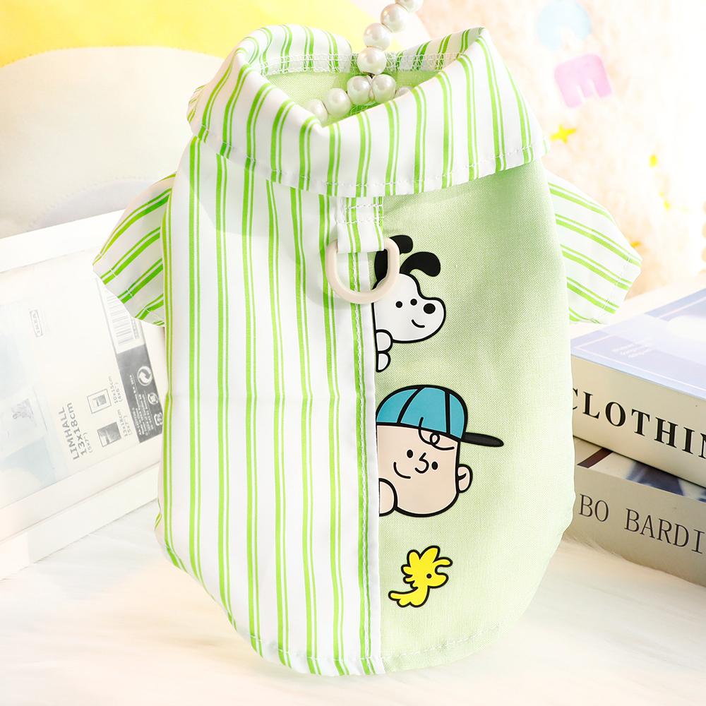 Newest Puppy Dog Striped T Shirt with Buckle Autumn Summer Pet Clothes for Small Dogs Chihuahua Pinscher Shirts mascotas Vest