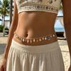 Colorful Painted Shells Belly Chain for Women Sexy Imitation Pearl Starfish Conch Fish Pendant Waist Chain Summer Bikini Jewelry