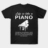 Unisex Fashion TShirt Life Is Like A Piano Tshirt Print TShirt Plus Size XS-6XL T-Shirt 100%Cotton Tops O Neck Short Sleeve Tees