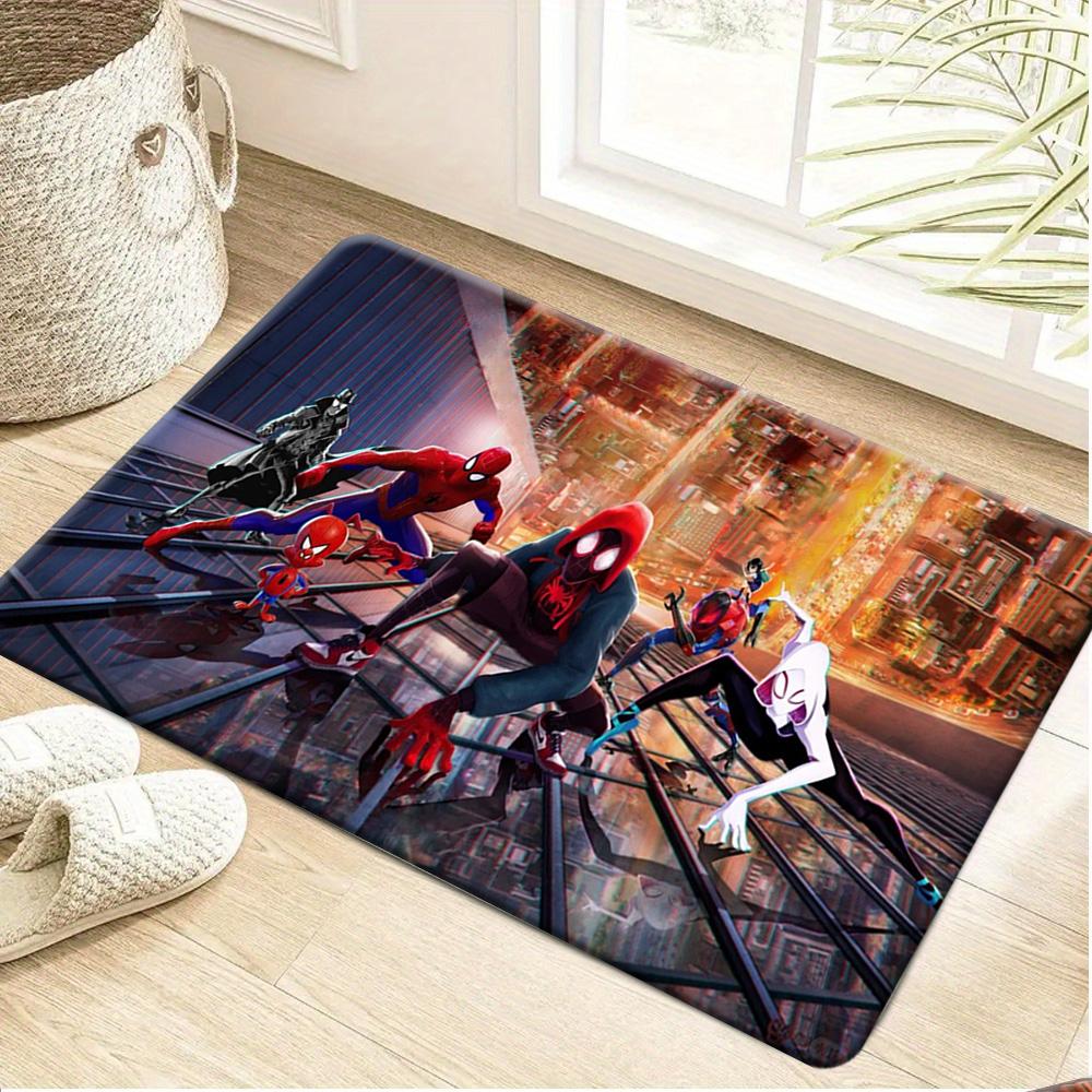 Marvel 1pc Cartoon Print Doormat, Red Suit with Spiderweb Background Pattern, Easy to Clean, Suitable for Home Entrances, Bat