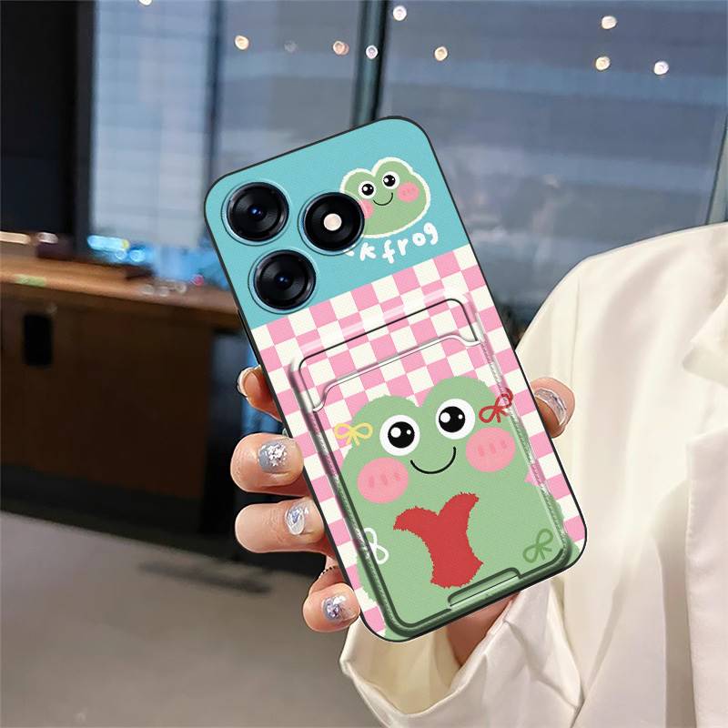 Card slot Dirt-resistant Phone Case For Tecno Spark10 4G/K15K Card bag Silicone Anti-knock Cover Durable Full wrap TPU