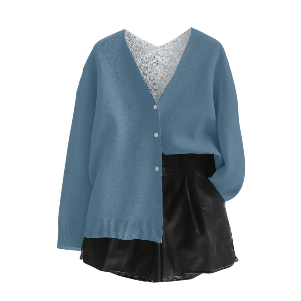 Women's V Neck Top Printing Thickened Plush Cashmere Warm Long Top