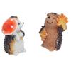 1 Pair Resin Hedgehog Ornament Micro Landscape Animal Decoration for Birthday Bedroom Study