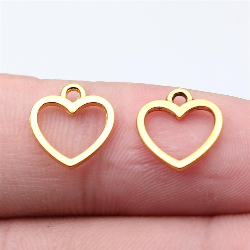 Charms Openwork Heart Pendants Vintage Jewelry Supplies QC068