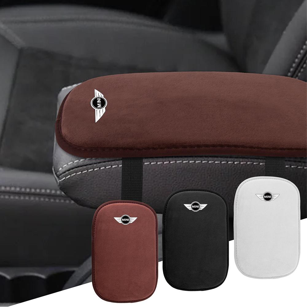 Suede Car Logo Center Console Armrest Cover Mat Non-slip Pad Decor For MINI Cooper JCW WORKS R55 R56 F55 F56 R57 R58 R59 R60 R50