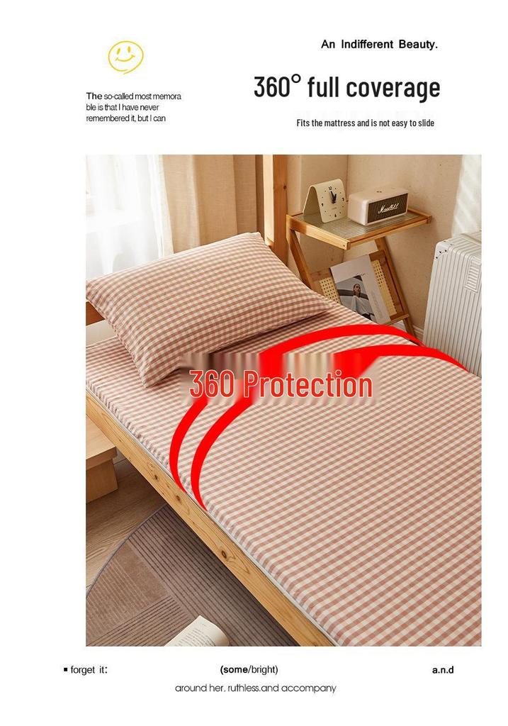 Class A 100% Cotton Zippered Mattress Protector for Student Dormitory - Single Bed, Dustproof Pure Cotton Cover.