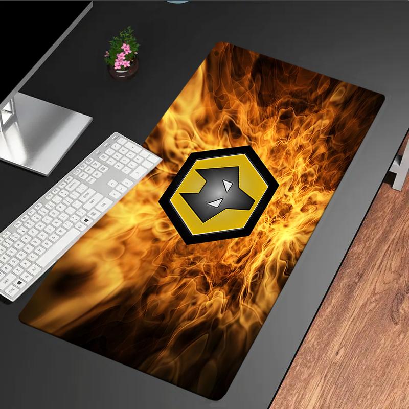 Flammende Wölfe Emblem Wanderer Mauspads, Gaming-Mauspad, Tastaturmatte, Schreibtischdekoration für Computer-Notebook, Fan-Geschenk, Geburtstagsgeschenk