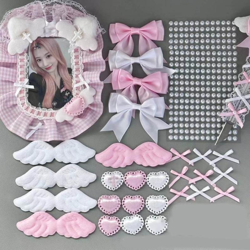 Set mit 10 modischen und niedlichen Schleifen, Schleifchen, Herz, Blume, Handarbeit, Basteldekoration, DIY-Zubehör für DIY-Enthusiasten