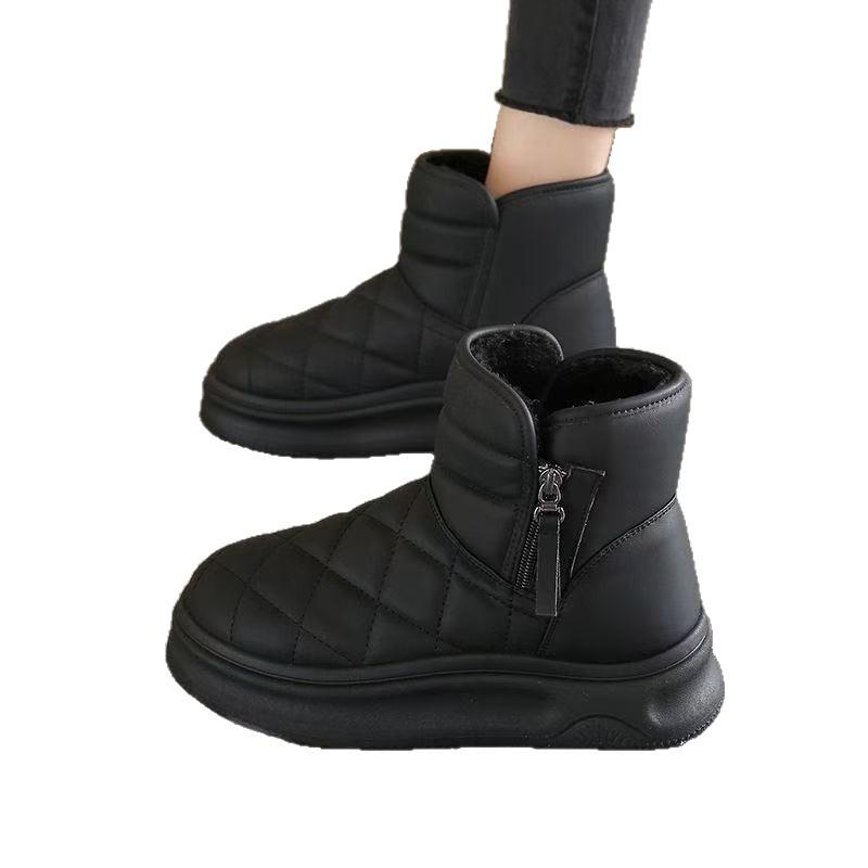 thick-soled heightened velvet warm thickened waterproof snow boots women's new autumn and winter retro cotton shoes