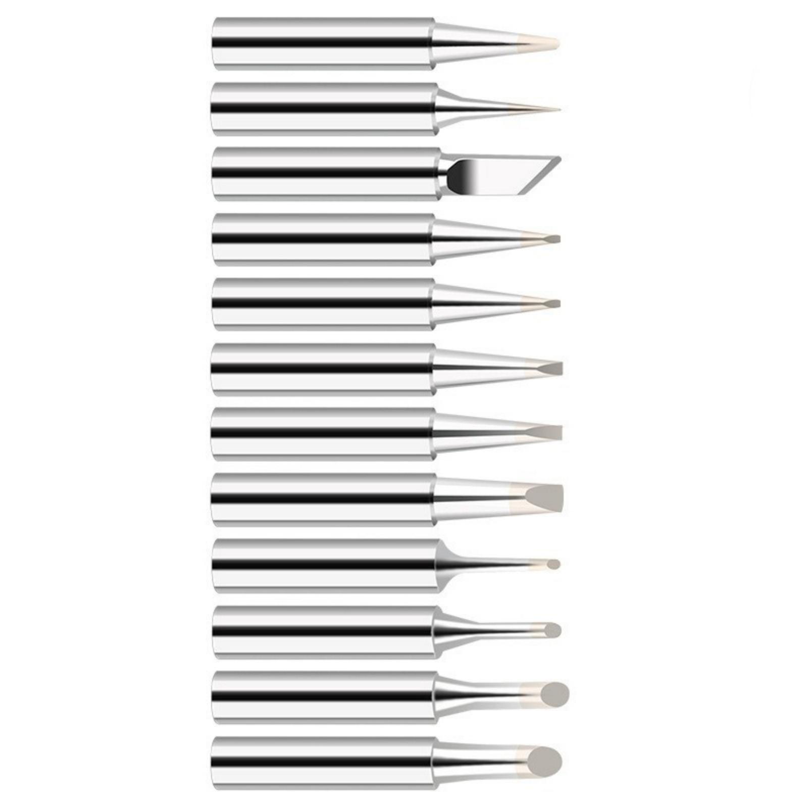 

Pack Of 12 900M T Series Soldering Iron Tips Multiple Size Optimized Heat Distribution Suitable For 936 Welding Stations