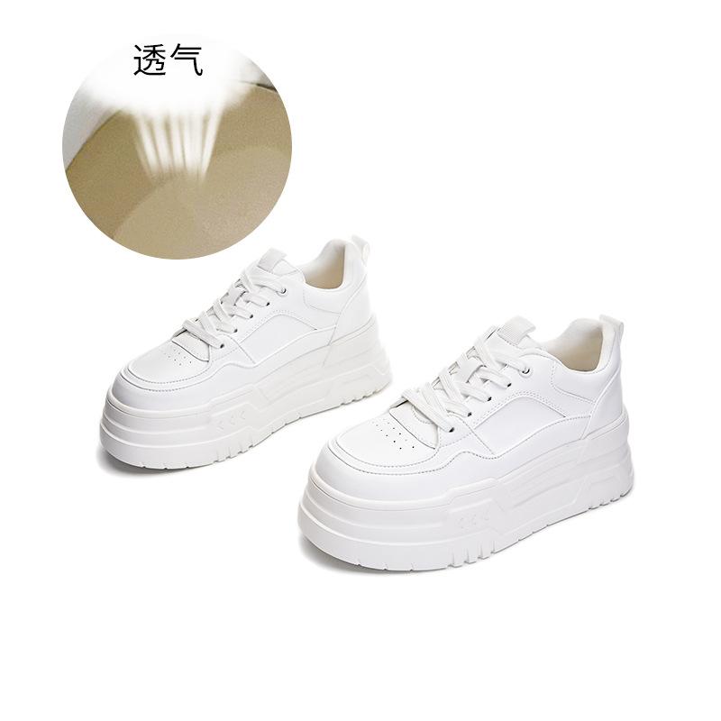 Foam sole leather little white shoes women's 2025 spring new platform sports board shoes women's casual single shoes versatile women's shoes