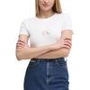 Letter Print Slim Fit Round Neck Short Sleeve T-Shirt Women Tops White J20J224982-YAF
