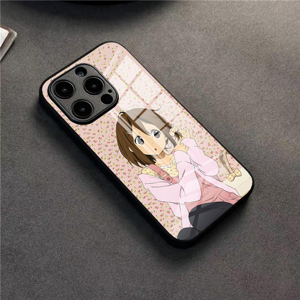 Cute Anime Girl K-ON Phone Case For 17 Pro Max IPhone 16 Pro 14 12 11 13 Mini X XR XS 15 Plus SE Glass Cover