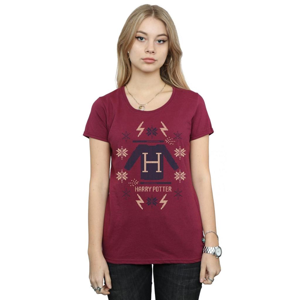 Harry Potter Womens/Ladies Christmas Knit Cotton T-Shirt
