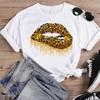 Women Lip Watercolor Sexy Lip Sweet Print T Shirt Female Graphic Top Short Sleeve Fashion  Summer Tshirts Casual Tee T-Shirt