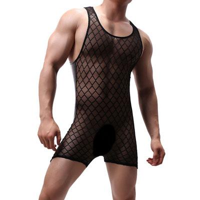 Wish 2022 Net Yarn Sports Mesh Bodysuit Men's Sexy Underwear Men's Sexy Lingerie