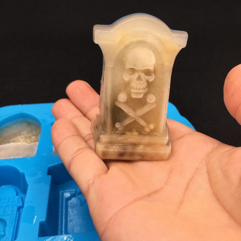 Chocolate Candy Gravestone Tombstone Halloween Decoration Resin Molds Fondant Mould Ice Cube Tray