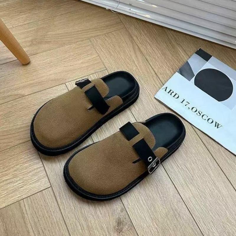 

Ретро женская обувь на толстой подошве, новая сумка, полушлепанцы с открытой пяткой, ленивые туфли с большим носком, уродливо-милые 40 светло-коричневого