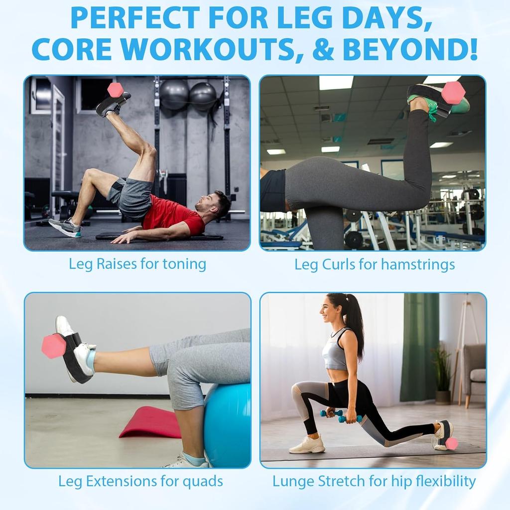 Ankle Straps for Dumbbell Use, Designed for Tibialis Training, Suitable for Weight Lifting and Hamstring Curls, Perfect for Home Gym Setups